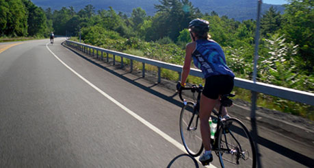 Cyclists riding on a road in Warren County NY